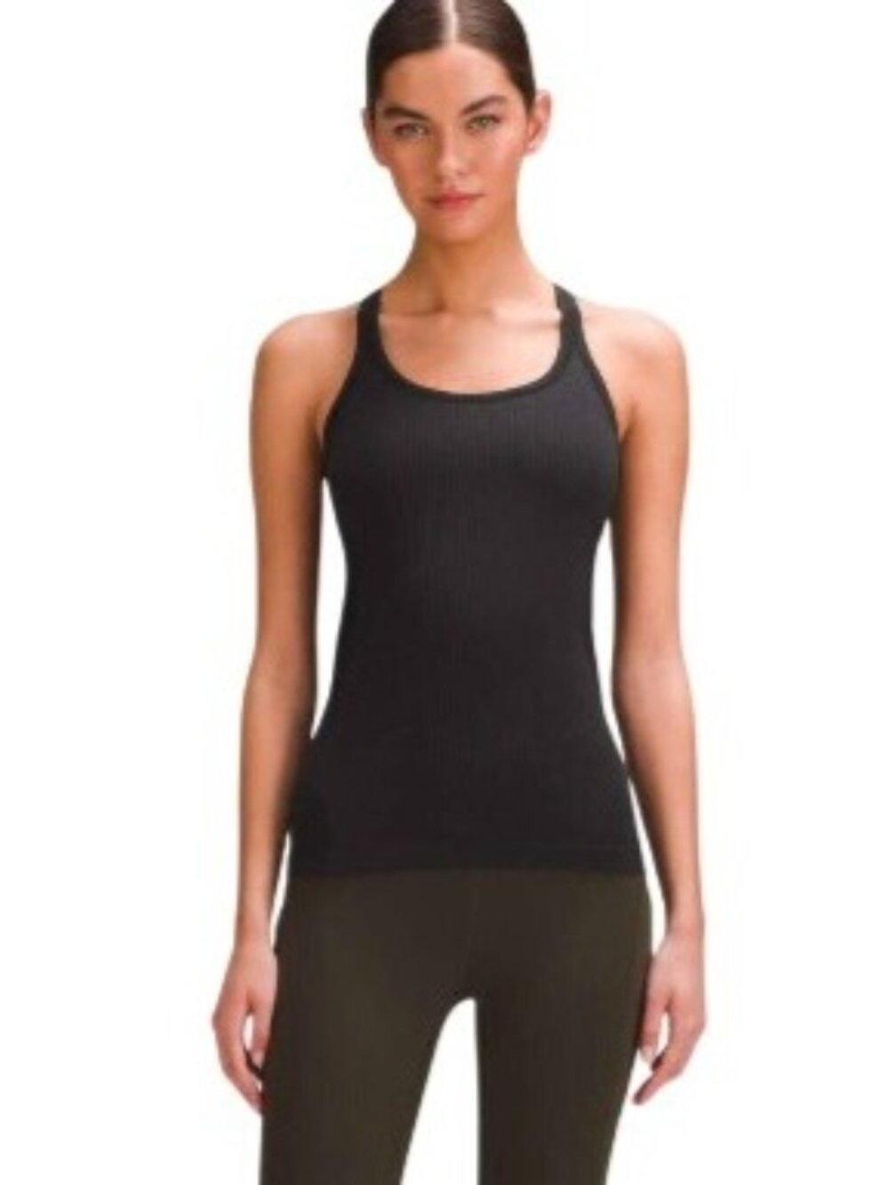 Lululemon Ebb to Street Tank Top Womens Size 4 Ribbed Racerback Black Activewear